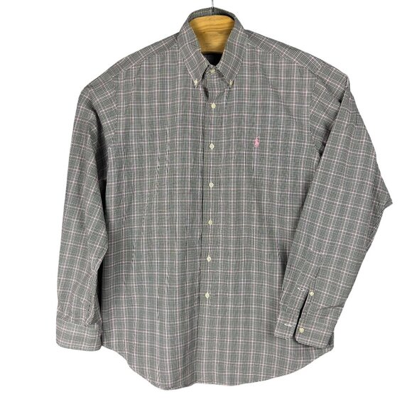 Ralph Lauren Other - Ralph Lauren Mens Classic Fit Shirt Men XL Pink & Black Plaid Cotton Button-Down